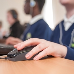 Pupils using the computers at Elms Bank